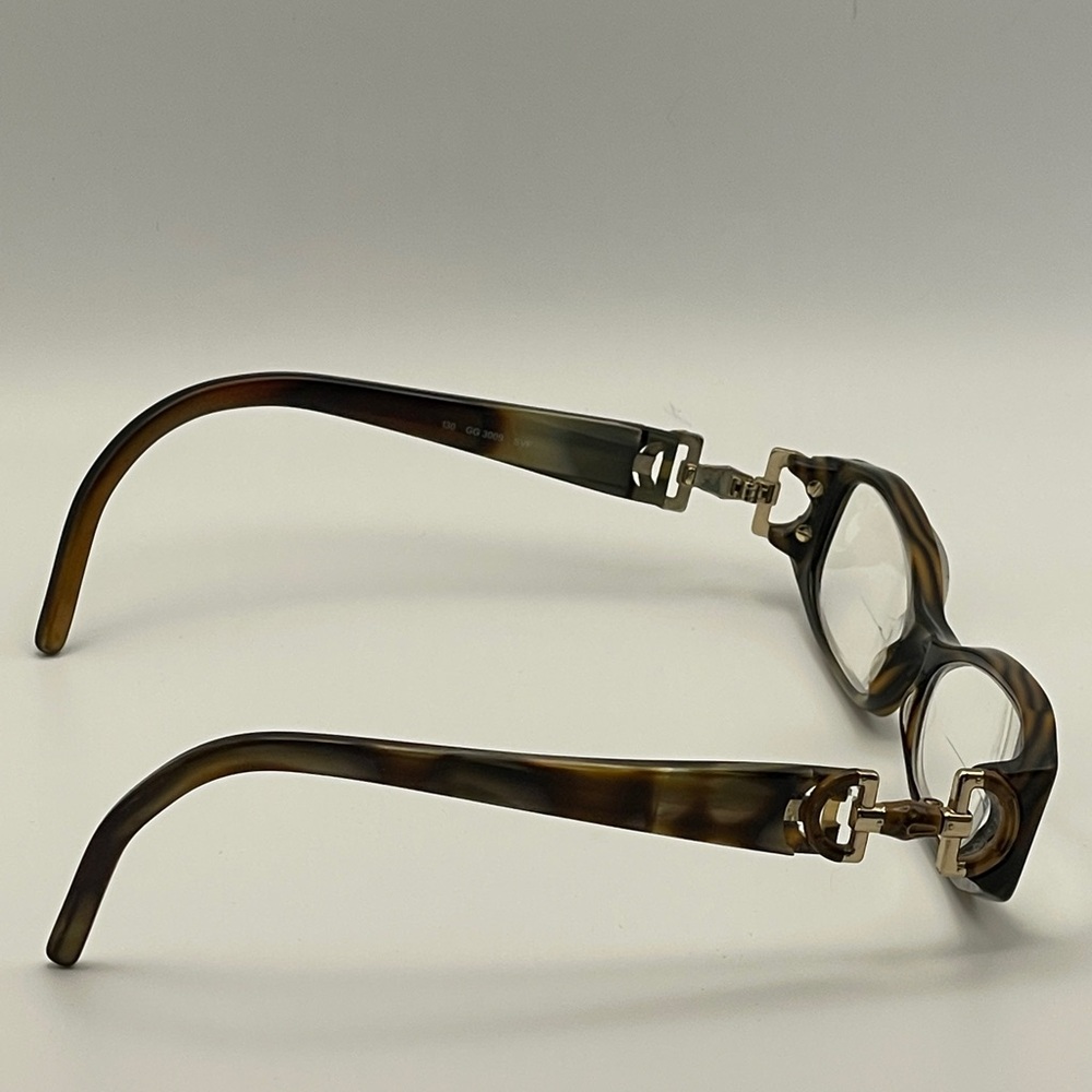 Vintage Gucci GG 3009 SVF Tortoise Horsebit Eyeglass Frames Made in Italy Authen - Picture 2 of 14